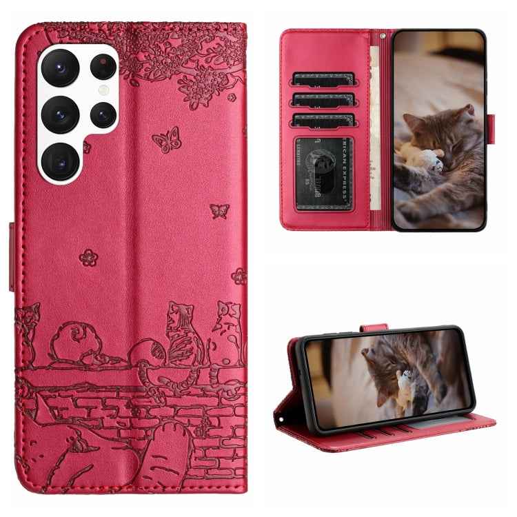 Cat Embossing Pattern Leather Phone Case with Lanyard, For Samsung Galaxy A13 4G, For Samsung Galaxy S22 Ultra, For Samsung Galaxy S22+, For Samsung Galaxy S22, For Samsung Galaxy A22 5G, For Samsung Galaxy S21 FE, For Samsung Galaxy A72               ...