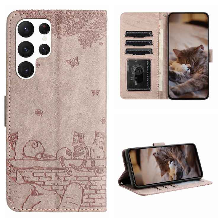 Cat Embossing Pattern Leather Phone Case with Lanyard, For Samsung Galaxy A13 4G, For Samsung Galaxy S22 Ultra, For Samsung Galaxy S22+, For Samsung Galaxy S22, For Samsung Galaxy A22 5G, For Samsung Galaxy S21 FE, For Samsung Galaxy A72               ...