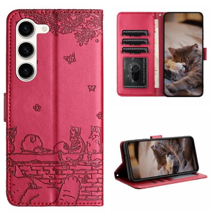 Cat Embossing Pattern Leather Phone Case with Lanyard, For Samsung Galaxy A15, For Samsung Galaxy A54, For Samsung Galaxy A05s, For Samsung Galaxy S23 FE, For Samsung Galaxy S23 Ultra, For Samsung Galaxy S23, For Samsung Galaxy S20 FE                  ...