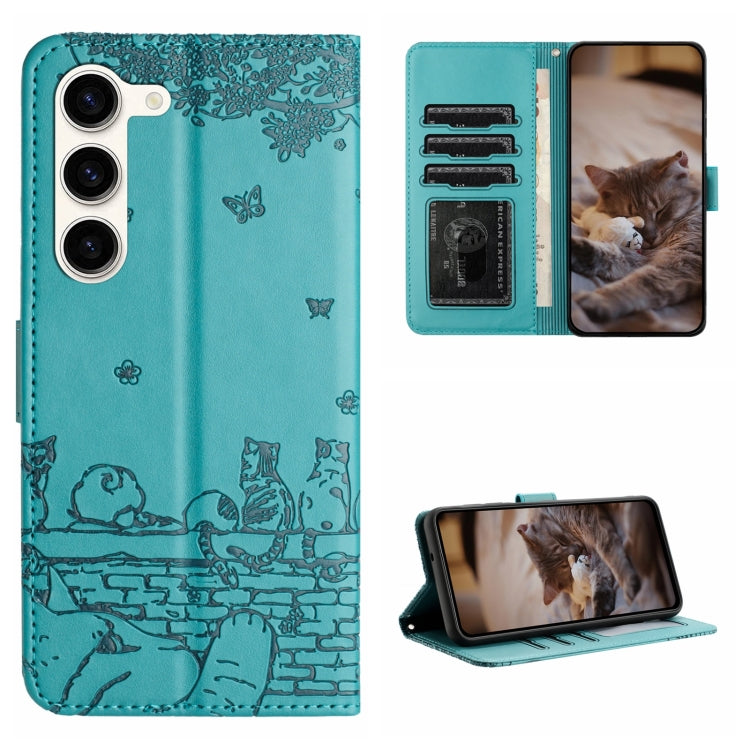 Cat Embossing Pattern Leather Phone Case with Lanyard, For Samsung Galaxy A15, For Samsung Galaxy A54, For Samsung Galaxy A05s, For Samsung Galaxy S23 FE, For Samsung Galaxy S23 Ultra, For Samsung Galaxy S23, For Samsung Galaxy S20 FE                  ...