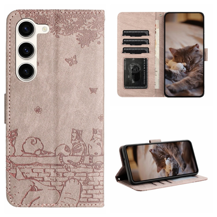 Cat Embossing Pattern Leather Phone Case with Lanyard, For Samsung Galaxy A15, For Samsung Galaxy A54, For Samsung Galaxy A05s, For Samsung Galaxy S23 FE, For Samsung Galaxy S23 Ultra, For Samsung Galaxy S23, For Samsung Galaxy S20 FE                  ...
