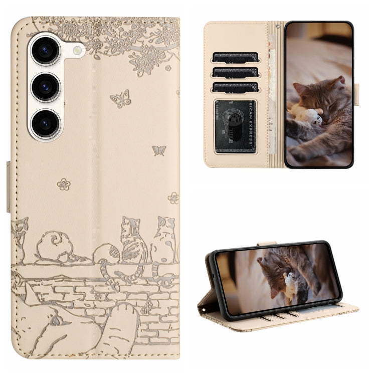 Cat Embossing Pattern Leather Phone Case with Lanyard, For Samsung Galaxy A15, For Samsung Galaxy A54, For Samsung Galaxy A05s, For Samsung Galaxy S23 FE, For Samsung Galaxy S23 Ultra, For Samsung Galaxy S23, For Samsung Galaxy S20 FE                  ...