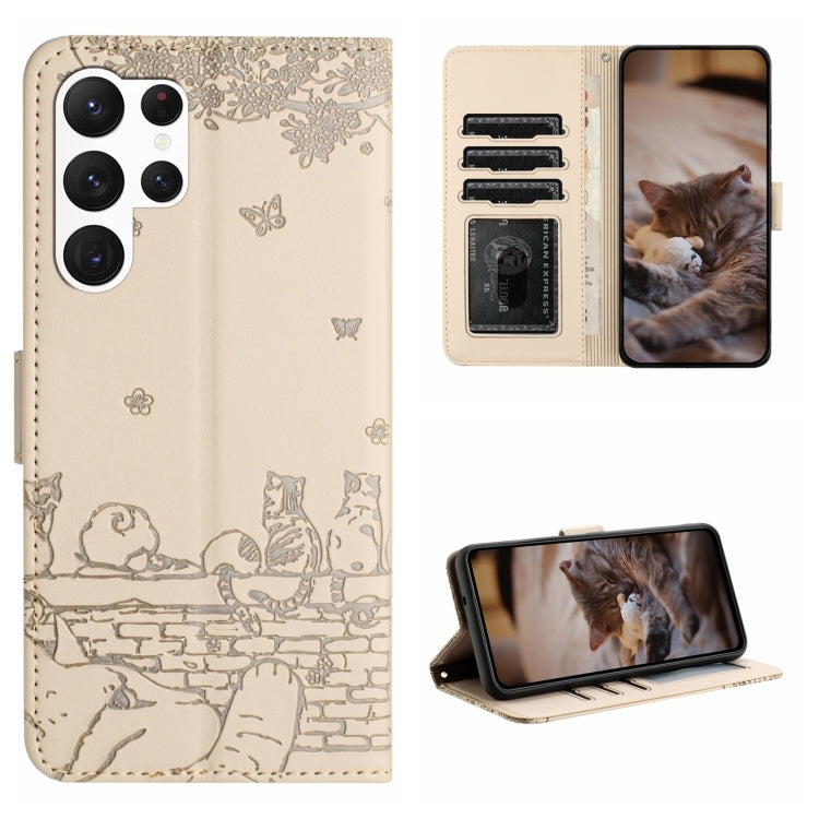 Cat Embossing Pattern Leather Phone Case with Lanyard, For Samsung Galaxy A15, For Samsung Galaxy A54, For Samsung Galaxy A05s, For Samsung Galaxy S23 FE, For Samsung Galaxy S23 Ultra, For Samsung Galaxy S23, For Samsung Galaxy S20 FE                  ...