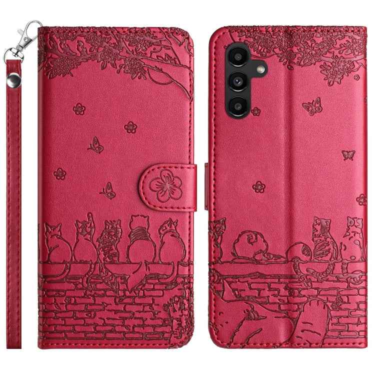 Cat Embossing Pattern Leather Phone Case with Lanyard, For Samsung Galaxy A15, For Samsung Galaxy A54, For Samsung Galaxy A05s, For Samsung Galaxy S23 FE, For Samsung Galaxy S23 Ultra, For Samsung Galaxy S23, For Samsung Galaxy S20 FE                  ...