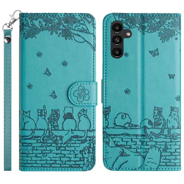 Cat Embossing Pattern Leather Phone Case with Lanyard, For Samsung Galaxy A15, For Samsung Galaxy A54, For Samsung Galaxy A05s, For Samsung Galaxy S23 FE, For Samsung Galaxy S23 Ultra, For Samsung Galaxy S23, For Samsung Galaxy S20 FE                  ...
