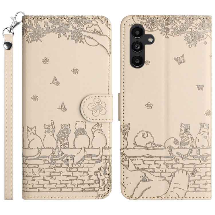Cat Embossing Pattern Leather Phone Case with Lanyard, For Samsung Galaxy A15, For Samsung Galaxy A54, For Samsung Galaxy A05s, For Samsung Galaxy S23 FE, For Samsung Galaxy S23 Ultra, For Samsung Galaxy S23, For Samsung Galaxy S20 FE                  ...