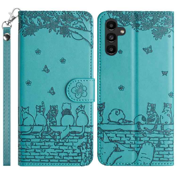 Cat Embossing Pattern Leather Phone Case with Lanyard, For Samsung Galaxy A15, For Samsung Galaxy A54, For Samsung Galaxy A05s, For Samsung Galaxy S23 FE, For Samsung Galaxy S23 Ultra, For Samsung Galaxy S23, For Samsung Galaxy S20 FE                  ...
