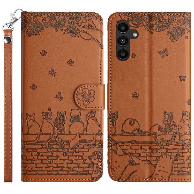 Cat Embossing Pattern Leather Phone Case with Lanyard, For Samsung Galaxy A15, For Samsung Galaxy A54, For Samsung Galaxy A05s, For Samsung Galaxy S23 FE, For Samsung Galaxy S23 Ultra, For Samsung Galaxy S23, For Samsung Galaxy S20 FE                  ...