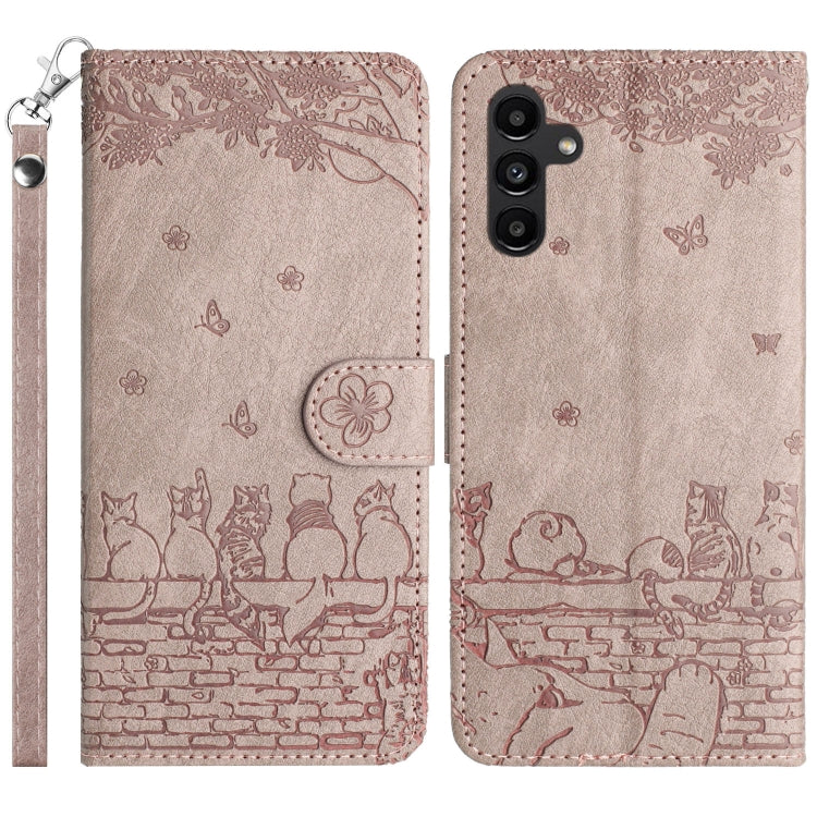 Cat Embossing Pattern Leather Phone Case with Lanyard, For Samsung Galaxy A15, For Samsung Galaxy A54, For Samsung Galaxy A05s, For Samsung Galaxy S23 FE, For Samsung Galaxy S23 Ultra, For Samsung Galaxy S23, For Samsung Galaxy S20 FE                  ...