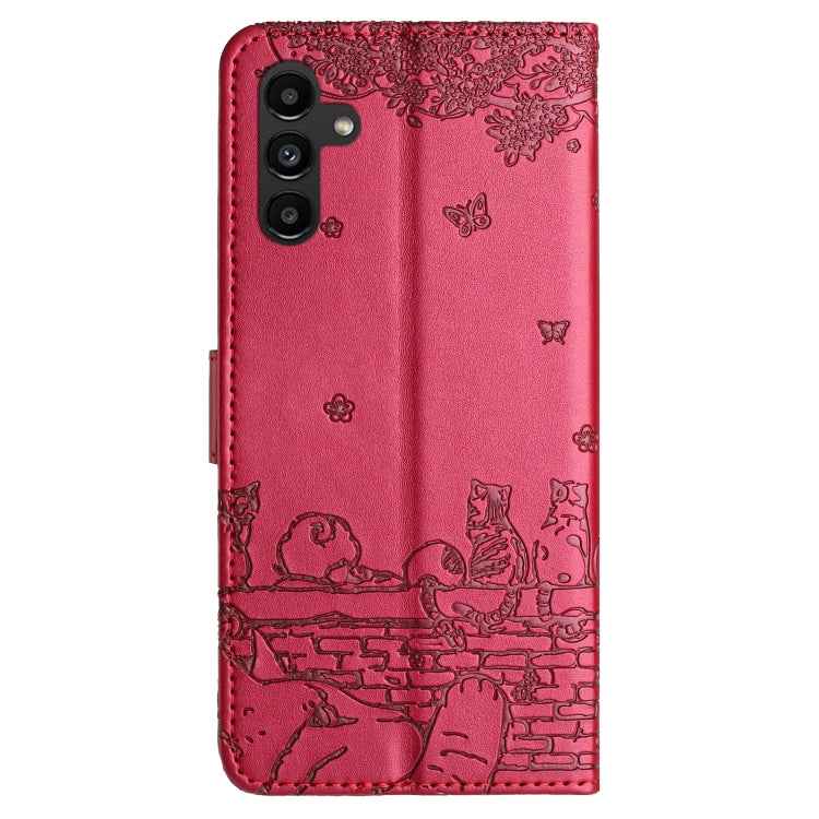 Cat Embossing Pattern Leather Phone Case with Lanyard, For Samsung Galaxy A15, For Samsung Galaxy A54, For Samsung Galaxy A05s, For Samsung Galaxy S23 FE, For Samsung Galaxy S23 Ultra, For Samsung Galaxy S23, For Samsung Galaxy S20 FE                  ...