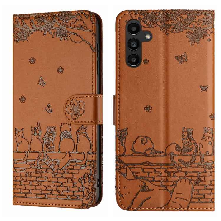 Cat Embossing Pattern Leather Phone Case with Lanyard, For Samsung Galaxy A15, For Samsung Galaxy A54, For Samsung Galaxy A05s, For Samsung Galaxy S23 FE, For Samsung Galaxy S23 Ultra, For Samsung Galaxy S23, For Samsung Galaxy S20 FE                  ...