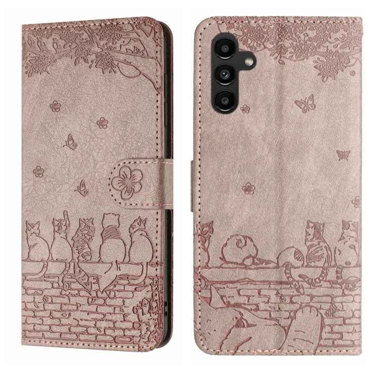 Cat Embossing Pattern Leather Phone Case with Lanyard, For Samsung Galaxy A15, For Samsung Galaxy A54, For Samsung Galaxy A05s, For Samsung Galaxy S23 FE, For Samsung Galaxy S23 Ultra, For Samsung Galaxy S23, For Samsung Galaxy S20 FE                  ...