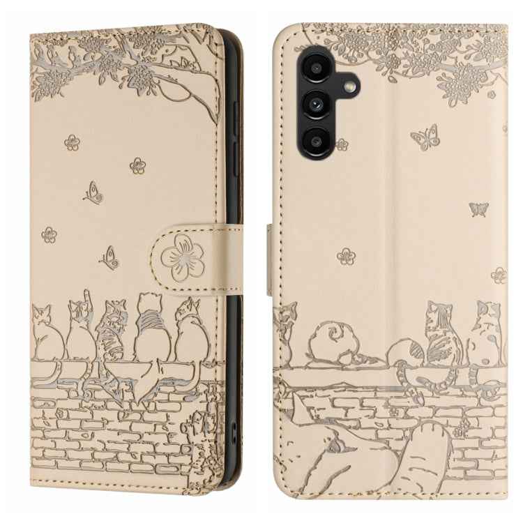 Cat Embossing Pattern Leather Phone Case with Lanyard, For Samsung Galaxy A15, For Samsung Galaxy A54, For Samsung Galaxy A05s, For Samsung Galaxy S23 FE, For Samsung Galaxy S23 Ultra, For Samsung Galaxy S23, For Samsung Galaxy S20 FE                  ...
