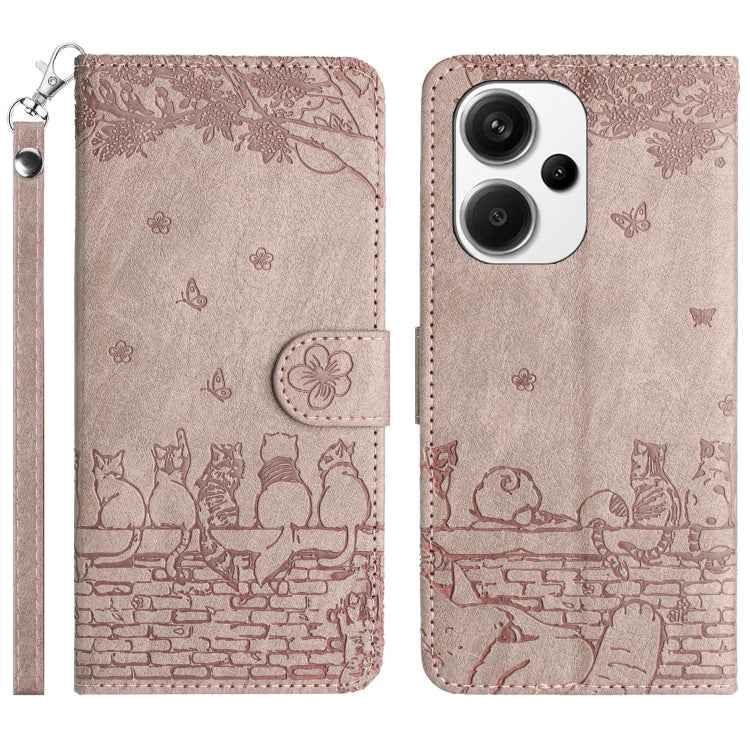 Cat Embossing Pattern Leather Phone Case with Lanyard, For Xiaomi Poco M6 Pro 4G, For Xiaomi Poco C65/Poco M6, For Xiaomi Redmi Note 13 Pro 4G, For Xiaomi Redmi Note 13 4G, For Xiaomi Redmi 13C 4G/5G/13R 5G, For Xiaomi Redmi Note 13 5G                 ...