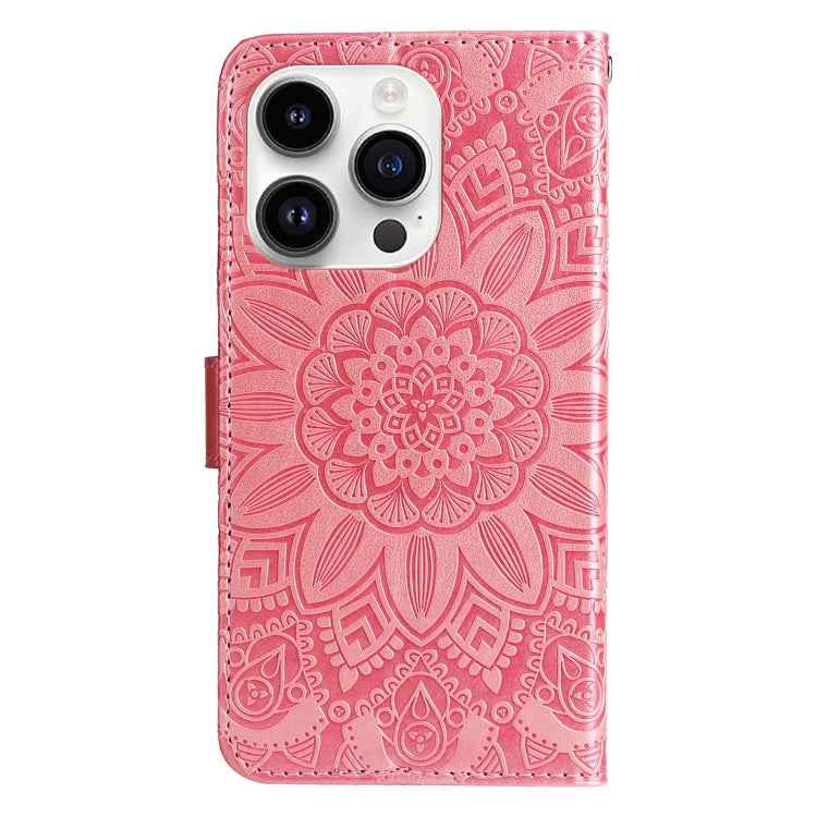Embossed Sunflower Leather Phone Case, For iPhone 15 Pro Max, For iPhone 15 Pro, For iPhone 15 Plus, For iPhone 15