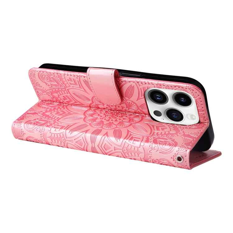 Embossed Sunflower Leather Phone Case, For iPhone 15 Pro Max, For iPhone 15 Pro, For iPhone 15 Plus, For iPhone 15