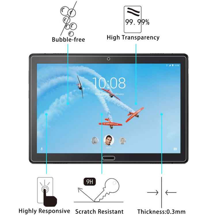 25 PCS For Lenovo Tab P10 X705M 9H 0.3mm Explosion-proof Tempered Glass Film