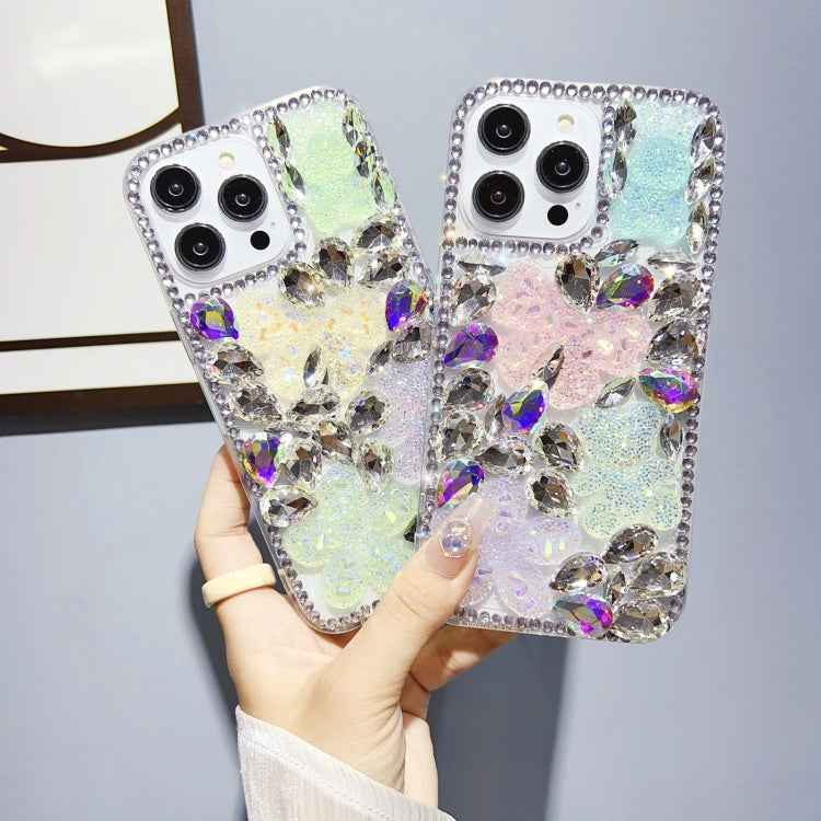 Ice Crystal Bow Knot Full Diamond TPU Phone Case