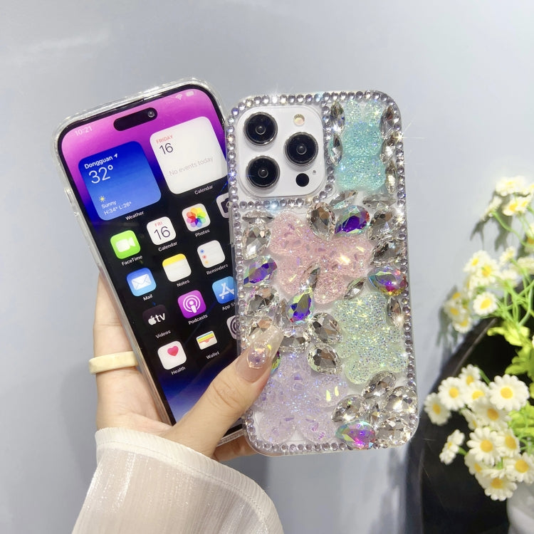Ice Crystal Bow Knot Full Diamond TPU Phone Case, For iPhone 11