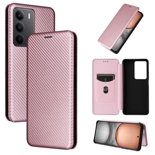 Carbon Fiber Texture Flip Leather Phone Case, For Realme C75 4G, For Realme CT7 Pro, For Realme 13 Pro / 13 Pro+, For Realme GT 6 / GT 6T, For Realme GT Neo6 / GT Neo6 SE, For Realme C61 / C63, For Realme C67 4G, For Realme 11 4G Global, For Realme GT5 5G