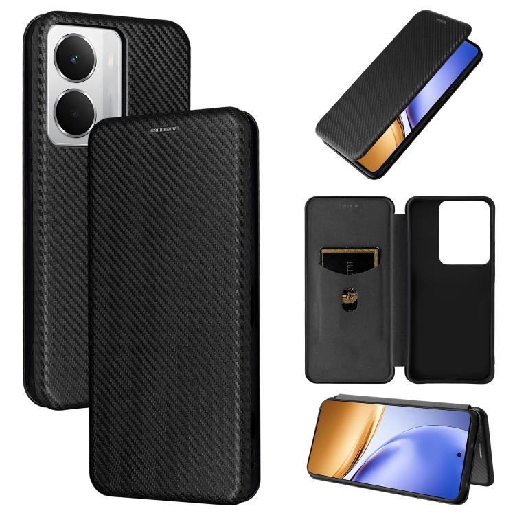 Carbon Fiber Texture Flip Leather Phone Case, For Realme Note 80 4G, For Realme 16 5G, For Realme 16 Pro+ 5G, For Realme 15x 5G India / C85 5G, For Realme C85 Pro 4G, For Realme 15T 5G, For Realme 15 5G / Realme 15 Pro 5G, For Realme GT 7 Global       ...