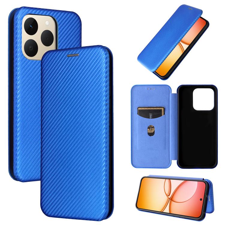 Carbon Fiber Texture Flip Leather Phone Case, For Realme Note 80 4G, For Realme 16 5G, For Realme 16 Pro+ 5G, For Realme 15x 5G India / C85 5G, For Realme C85 Pro 4G, For Realme 15T 5G, For Realme 15 5G / Realme 15 Pro 5G, For Realme GT 7 Global       ...