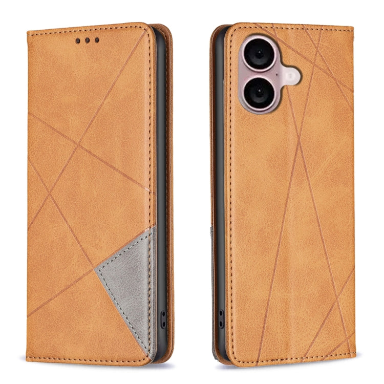 Rhombus Texture Magnetic Leather Phone Case, For iPhone 17 Pro Max, For iPhone 17 Pro, For iPhone 17, For iPhone Air, For iPhone 16 Pro Max, For iPhone 16 Pro, For iPhone 16 Plus, For iPhone 16