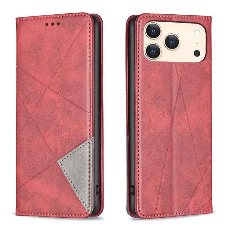 Rhombus Texture Magnetic Leather Phone Case, For iPhone 17 Pro Max, For iPhone 17 Pro, For iPhone 17, For iPhone Air, For iPhone 16 Pro Max, For iPhone 16 Pro, For iPhone 16 Plus, For iPhone 16