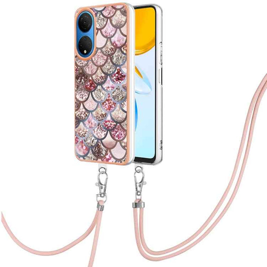 Electroplating IMD TPU Phone Case with Lanyard, For Honor X7, For Honor X8 4G