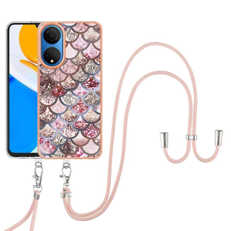 Electroplating IMD TPU Phone Case with Lanyard, For Honor X7, For Honor X8 4G