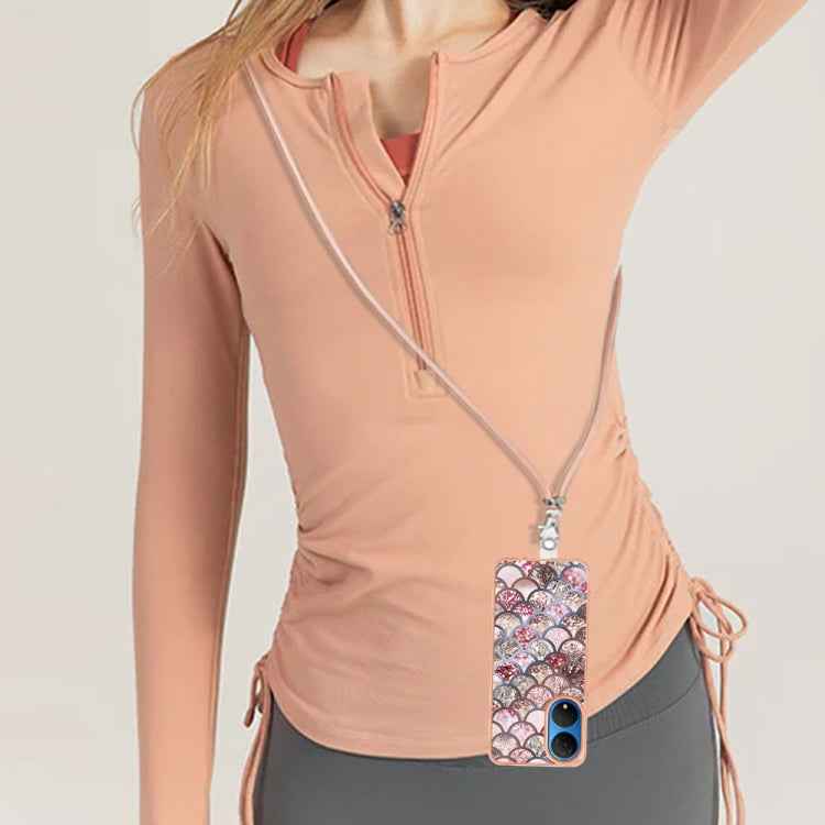 Electroplating IMD TPU Phone Case with Lanyard, For Honor X7, For Honor X8 4G