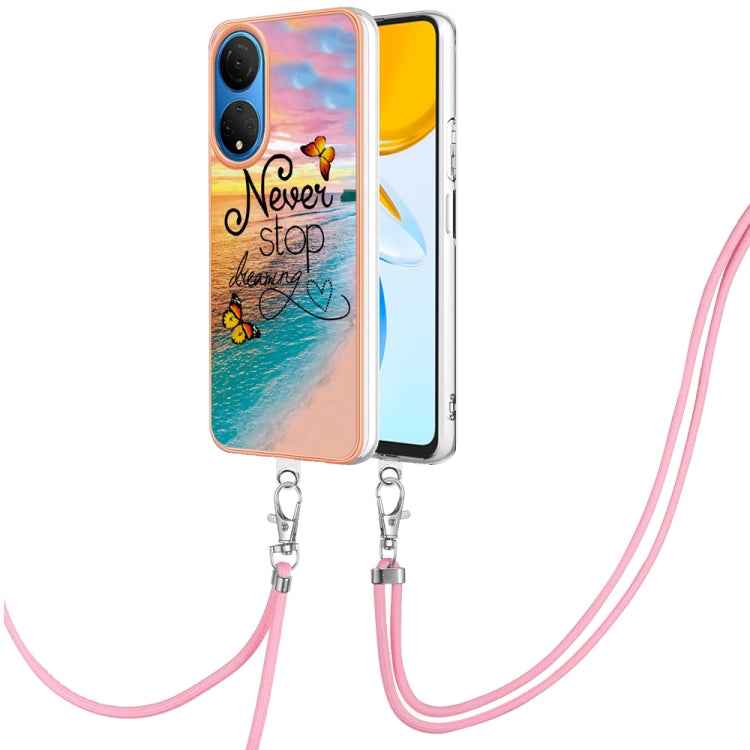 Electroplating IMD TPU Phone Case with Lanyard, For Honor X7, For Honor X8 4G