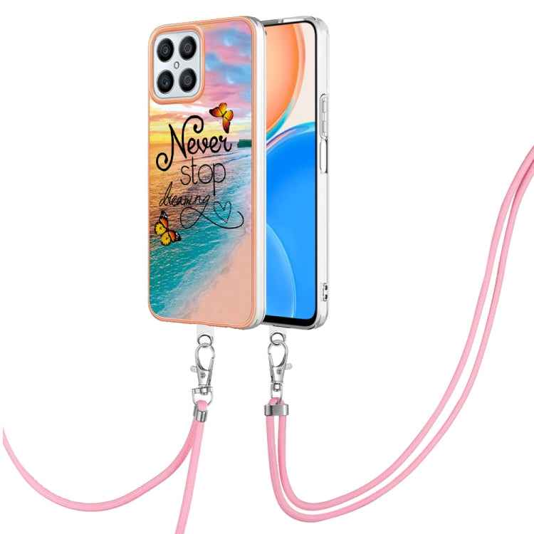 Electroplating IMD TPU Phone Case with Lanyard, For Honor X7, For Honor X8 4G