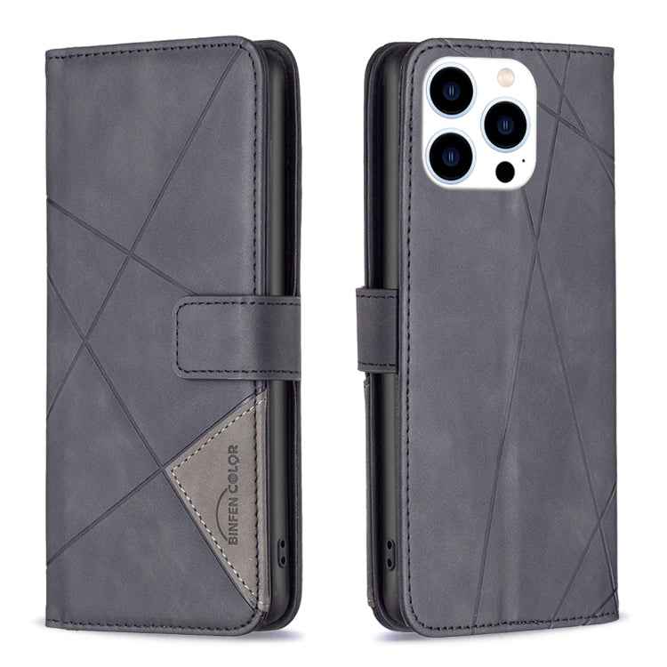 Magnetic Buckle Rhombus Texture Leather Phone Case, For iPhone 15 Pro Max, For iPhone 15 Pro, For iPhone 15 Plus, For iPhone 15