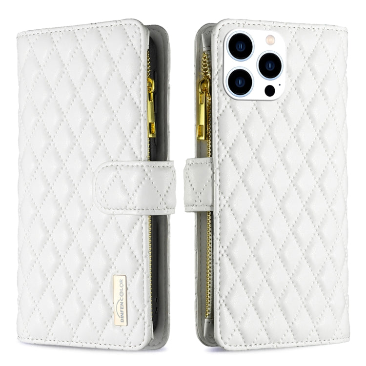 Diamond Lattice Zipper Wallet Leather Flip Phone Case, For iPhone 15 Pro Max, For iPhone 15 Pro, For iPhone 15 Plus, For iPhone 15