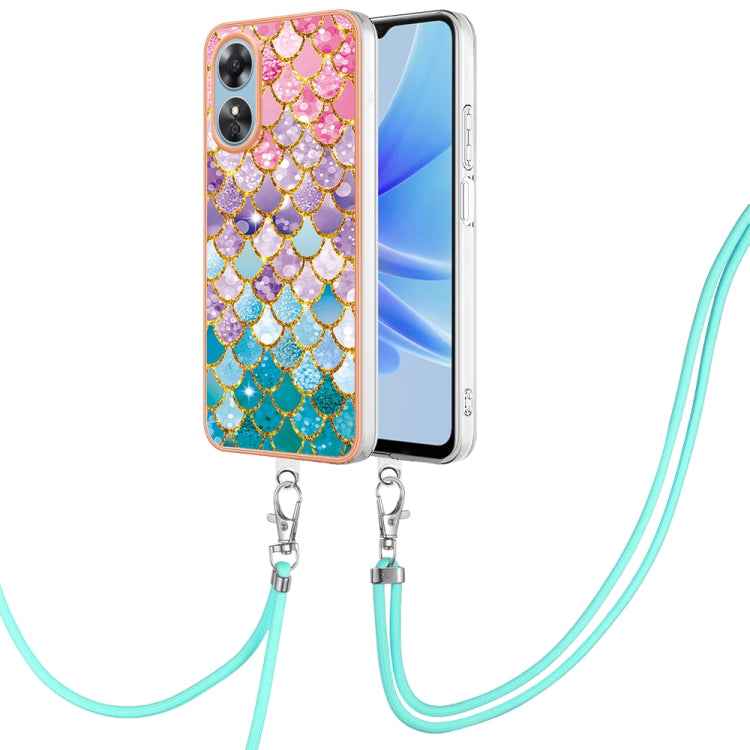 Electroplating IMD TPU Phone Case with Lanyard, For OPPO A98, For OPPO A17, For OPPO A57 4G/A77 5G Taiwan/K10 5G Global, For OPPO A79 5G Global