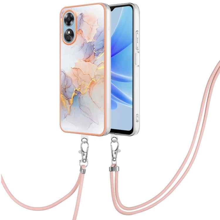 Electroplating IMD TPU Phone Case with Lanyard, For OPPO A98, For OPPO A17, For OPPO A57 4G/A77 5G Taiwan/K10 5G Global, For OPPO A79 5G Global