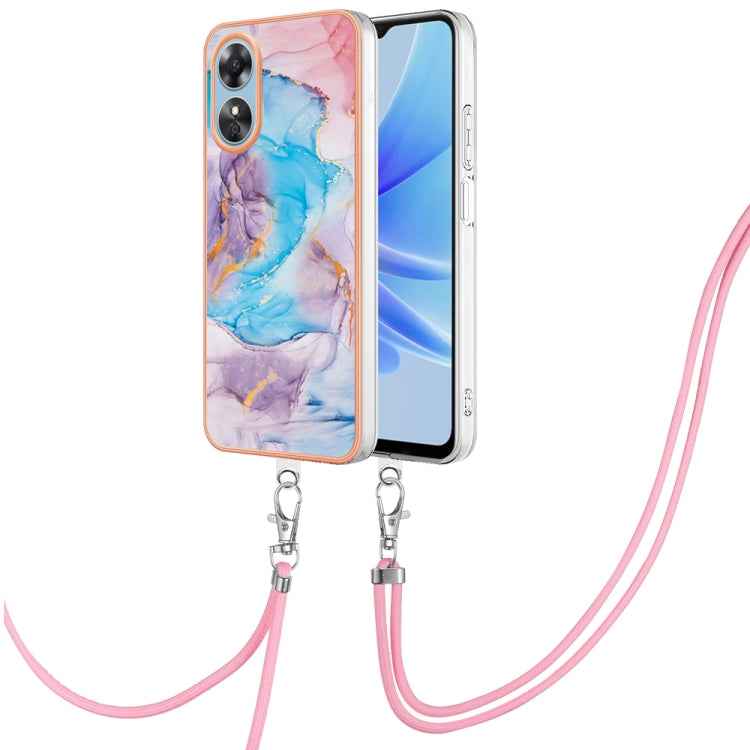 Electroplating IMD TPU Phone Case with Lanyard, For OPPO A98, For OPPO A17, For OPPO A57 4G/A77 5G Taiwan/K10 5G Global, For OPPO A79 5G Global