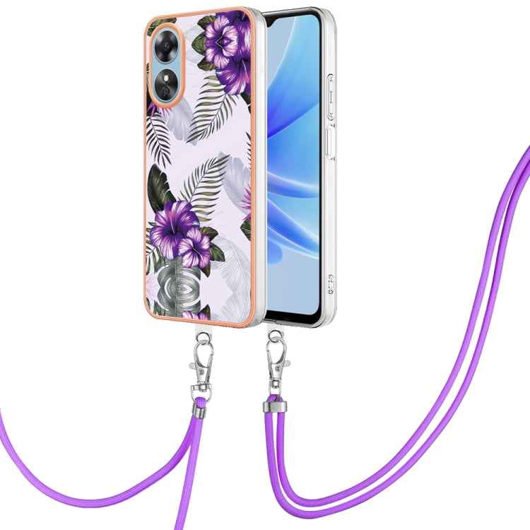 Electroplating IMD TPU Phone Case with Lanyard, For OPPO A98, For OPPO A17, For OPPO A57 4G/A77 5G Taiwan/K10 5G Global, For OPPO A79 5G Global