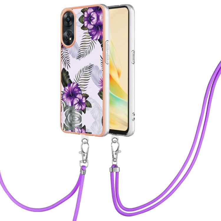 Electroplating IMD TPU Phone Case with Lanyard, For OPPO Reno11 5G Global, For OPPO Reno11 Pro 5G Global, For OPPO A58 4G, For OPPO Reno10 5G Global, For OPPO Reno10 Pro 5G Global, For OPPO A78 4G, For OPPO Reno8 T 4G, For OPPO A78 / A58