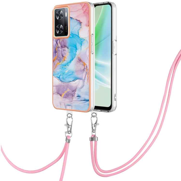 Electroplating IMD TPU Phone Case with Lanyard, For OPPO A98, For OPPO A17, For OPPO A57 4G/A77 5G Taiwan/K10 5G Global, For OPPO A79 5G Global