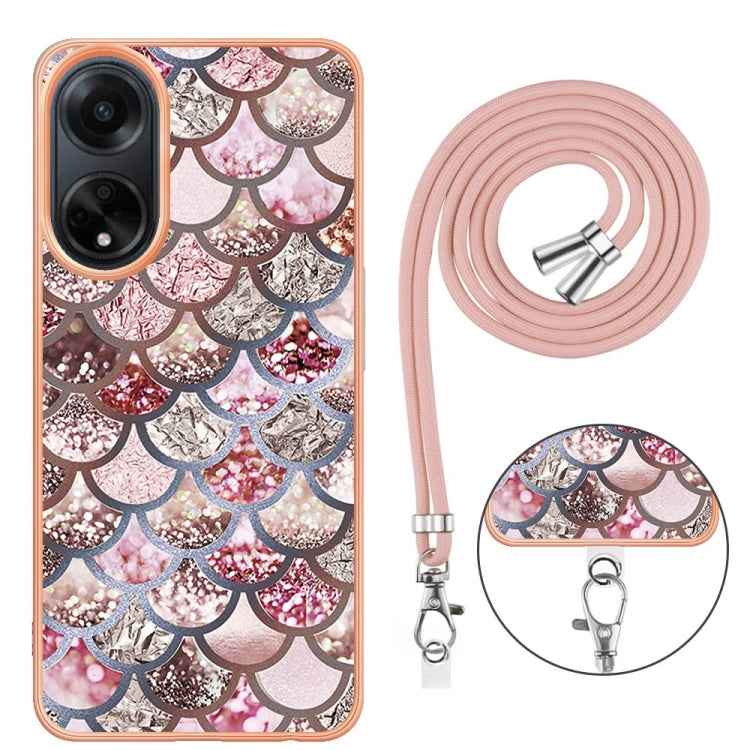 Electroplating IMD TPU Phone Case with Lanyard, For OPPO A98, For OPPO A17, For OPPO A57 4G/A77 5G Taiwan/K10 5G Global, For OPPO A79 5G Global