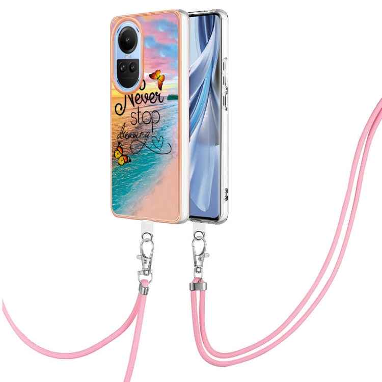 Electroplating IMD TPU Phone Case with Lanyard, For OPPO Reno11 5G Global, For OPPO Reno11 Pro 5G Global, For OPPO A58 4G, For OPPO Reno10 5G Global, For OPPO Reno10 Pro 5G Global, For OPPO A78 4G, For OPPO Reno8 T 4G, For OPPO A78 / A58