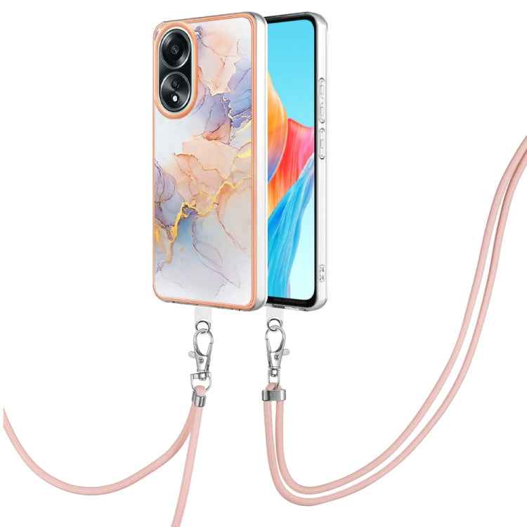Electroplating IMD TPU Phone Case with Lanyard, For OPPO Reno11 5G Global, For OPPO Reno11 Pro 5G Global, For OPPO A58 4G, For OPPO Reno10 5G Global, For OPPO Reno10 Pro 5G Global, For OPPO A78 4G, For OPPO Reno8 T 4G, For OPPO A78 / A58