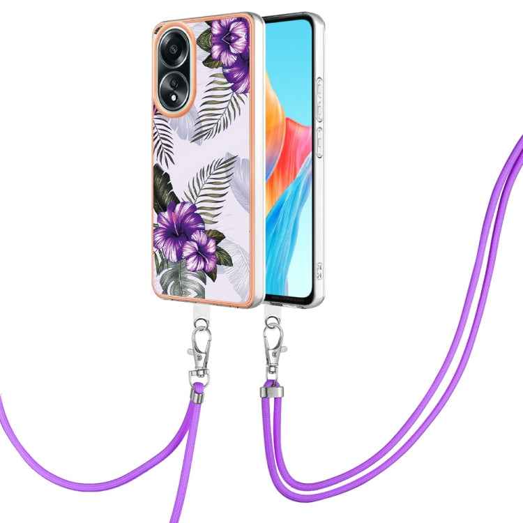 Electroplating IMD TPU Phone Case with Lanyard, For OPPO Reno11 5G Global, For OPPO Reno11 Pro 5G Global, For OPPO A58 4G, For OPPO Reno10 5G Global, For OPPO Reno10 Pro 5G Global, For OPPO A78 4G, For OPPO Reno8 T 4G, For OPPO A78 / A58