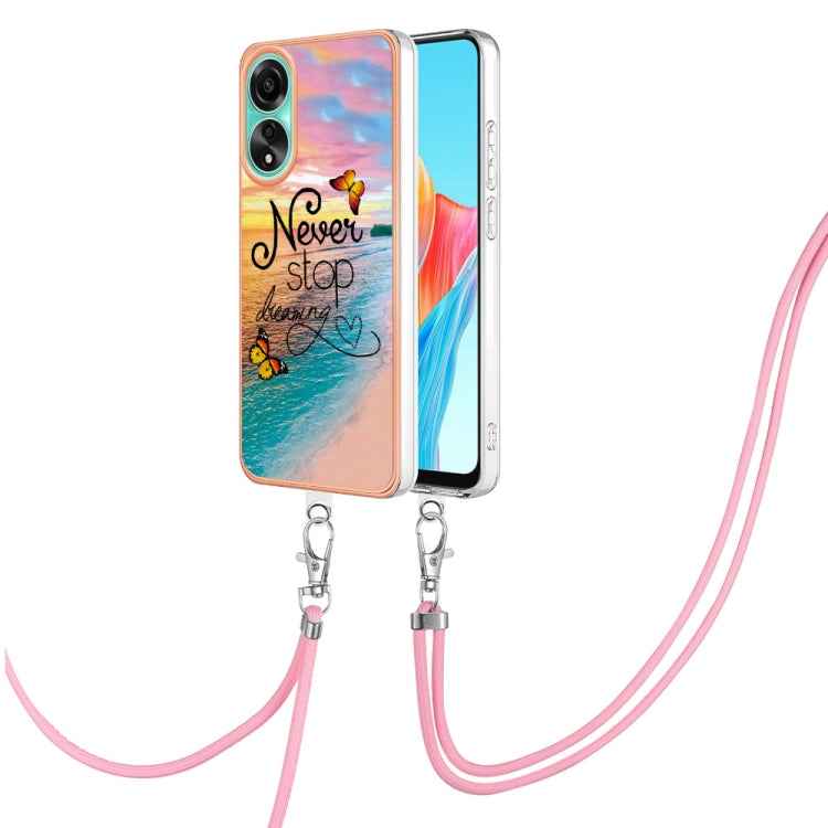 Electroplating IMD TPU Phone Case with Lanyard, For OPPO Reno11 5G Global, For OPPO Reno11 Pro 5G Global, For OPPO A58 4G, For OPPO Reno10 5G Global, For OPPO Reno10 Pro 5G Global, For OPPO A78 4G, For OPPO Reno8 T 4G, For OPPO A78 / A58