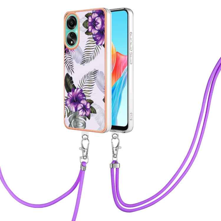 Electroplating IMD TPU Phone Case with Lanyard, For OPPO Reno11 5G Global, For OPPO Reno11 Pro 5G Global, For OPPO A58 4G, For OPPO Reno10 5G Global, For OPPO Reno10 Pro 5G Global, For OPPO A78 4G, For OPPO Reno8 T 4G, For OPPO A78 / A58