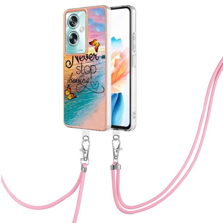 Electroplating IMD TPU Phone Case with Lanyard, For OPPO A98, For OPPO A17, For OPPO A57 4G/A77 5G Taiwan/K10 5G Global, For OPPO A79 5G Global