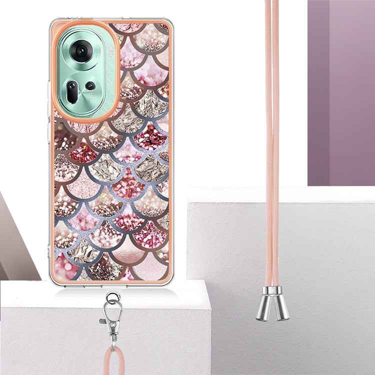 Electroplating IMD TPU Phone Case with Lanyard, For OPPO Reno11 5G Global, For OPPO Reno11 Pro 5G Global, For OPPO A58 4G, For OPPO Reno10 5G Global, For OPPO Reno10 Pro 5G Global, For OPPO A78 4G, For OPPO Reno8 T 4G, For OPPO A78 / A58