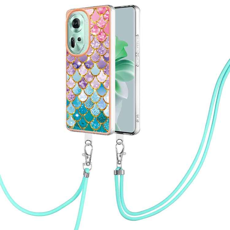 Electroplating IMD TPU Phone Case with Lanyard, For OPPO Reno11 5G Global, For OPPO Reno11 Pro 5G Global, For OPPO A58 4G, For OPPO Reno10 5G Global, For OPPO Reno10 Pro 5G Global, For OPPO A78 4G, For OPPO Reno8 T 4G, For OPPO A78 / A58